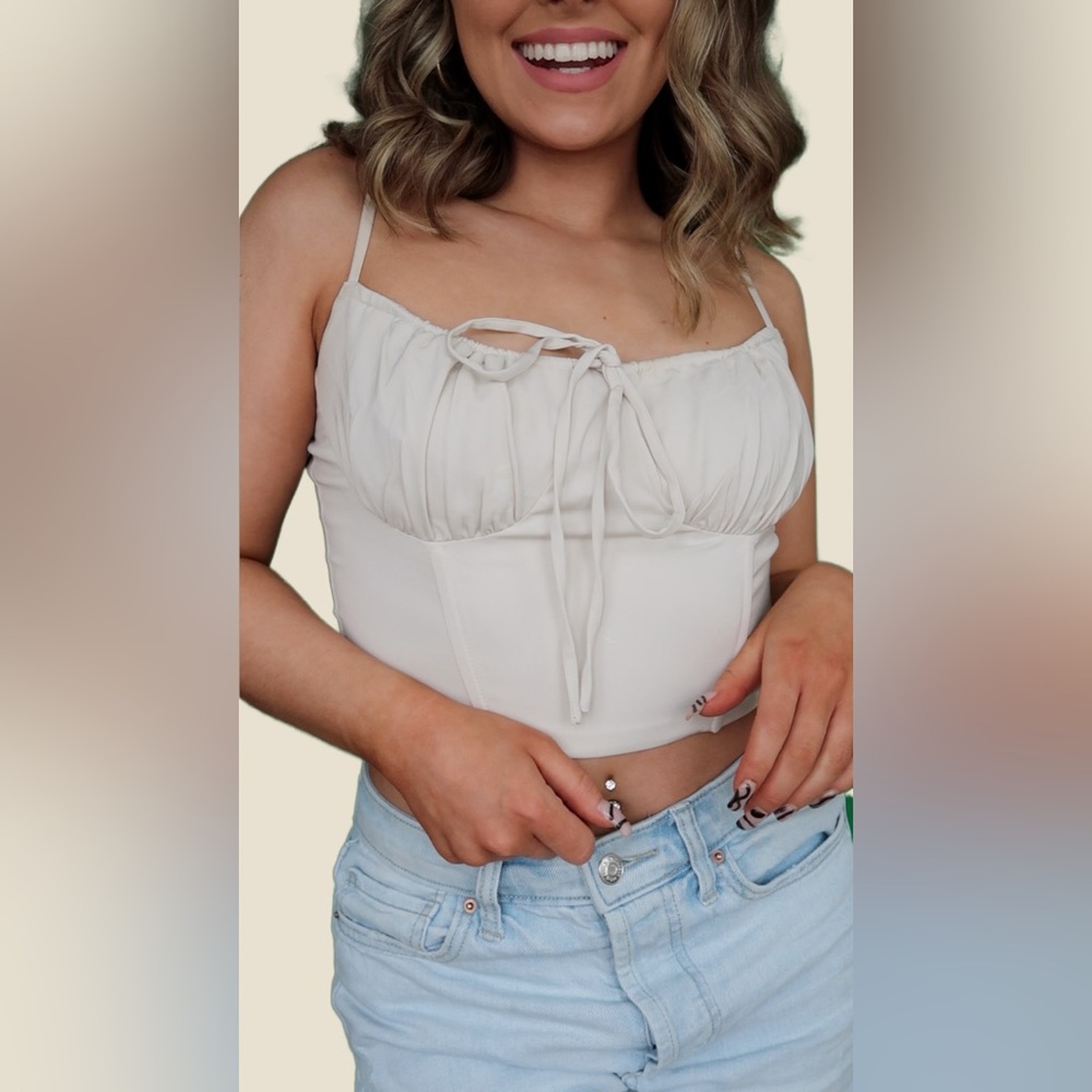 Women's Cream Spaghetti Strap Top